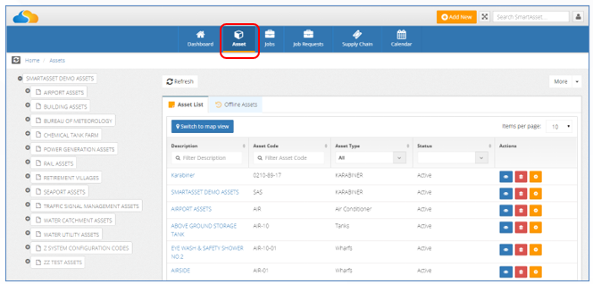 Adding a new job using the asset hierarchy tree – Damstra